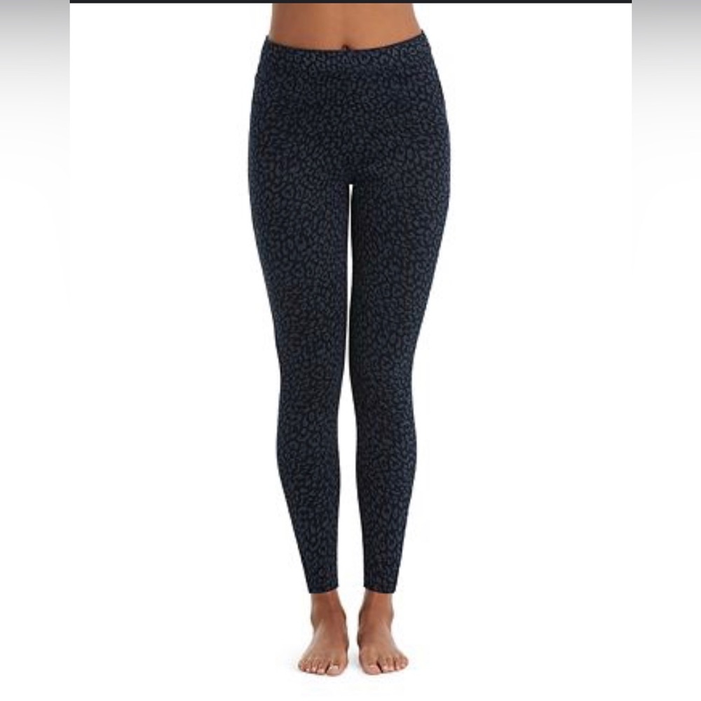 Spanx Jeanish Leopard Demin Blue Leggings